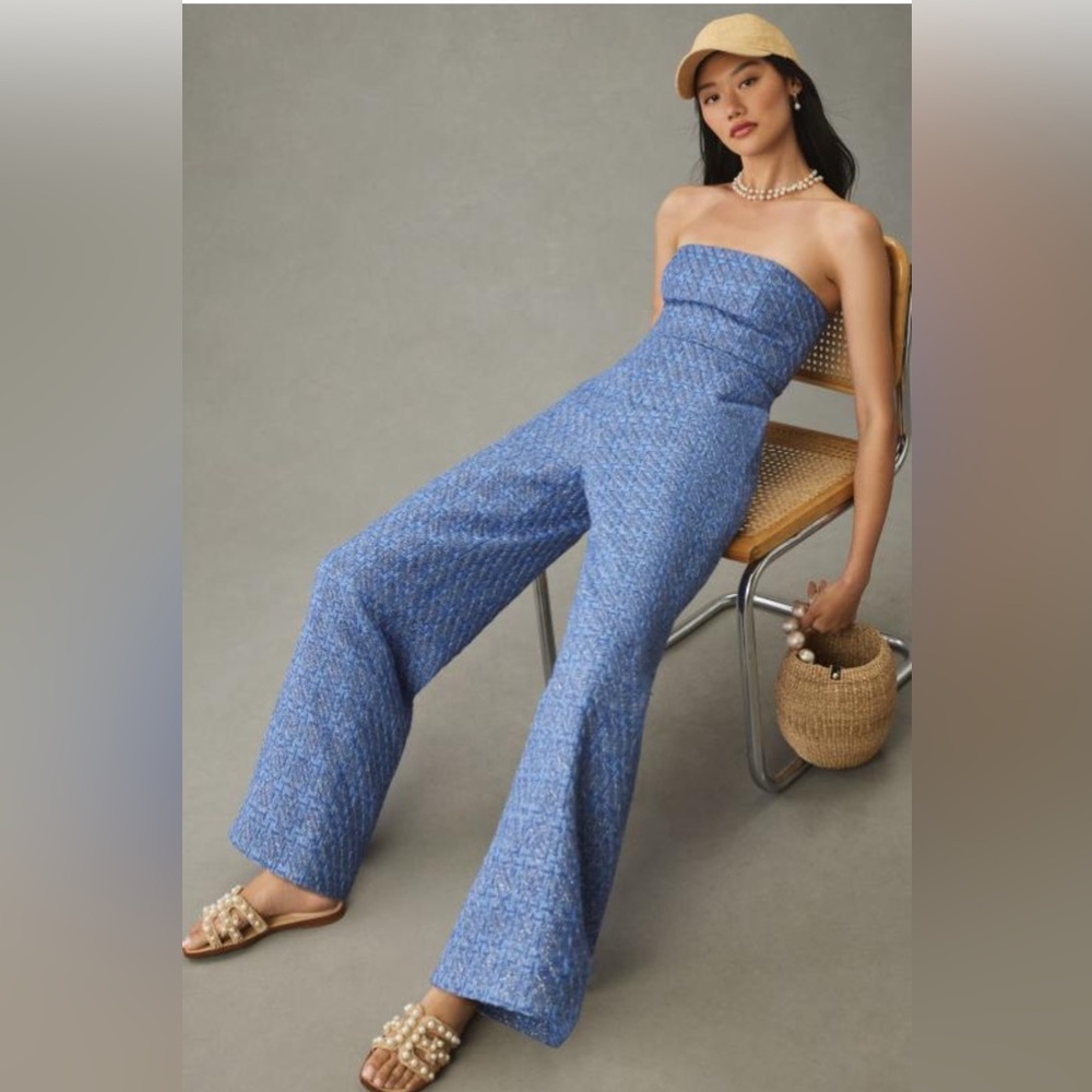 Anthropologie Mare Mare Strapless Tweed Jumpsuit